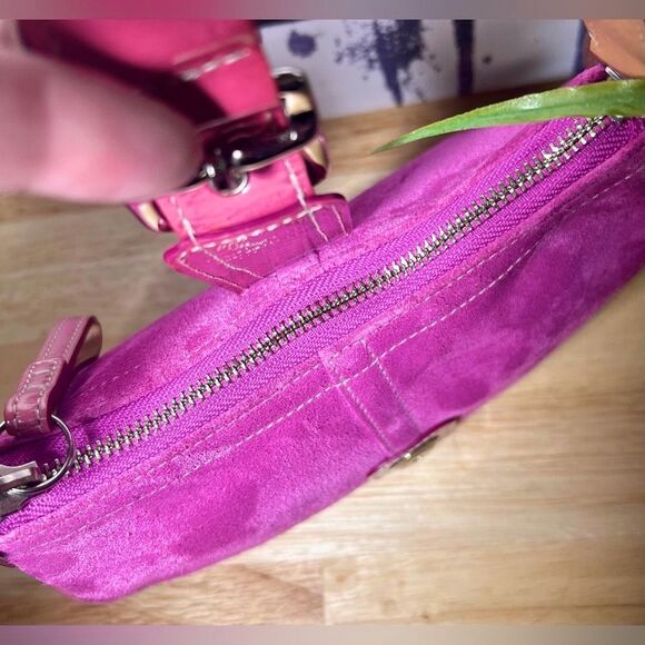 COACH Vintage Hampton Demi Pink 2Tone Suede/Patent Leather RARE & HTF - Picture 8 of 16